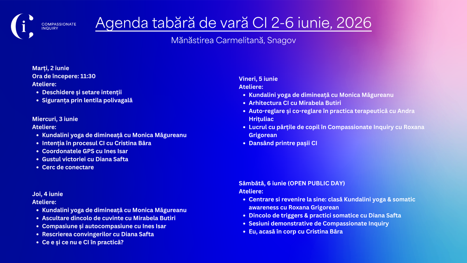 Agenda tabara de vara